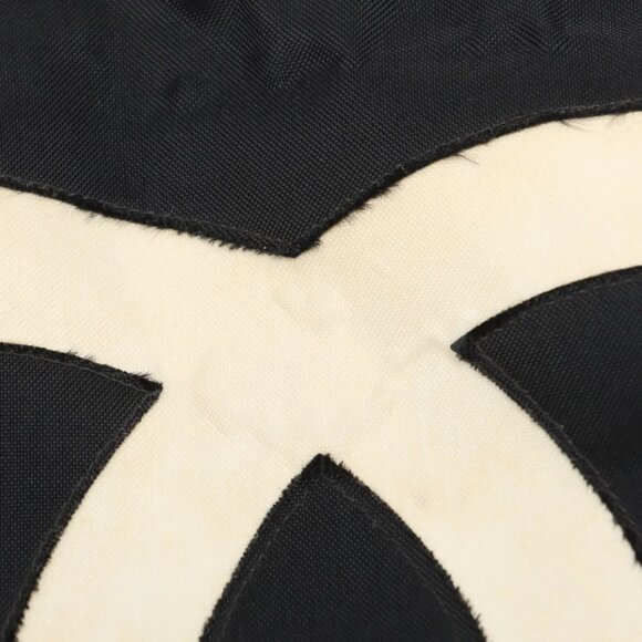 Chanel Vintage Coco Mark Nylon Chain Tote Bag Black Gold Metal - Picture 5 of 11